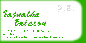 hajnalka balaton business card